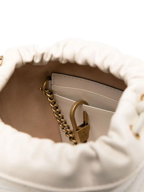 Gucci mini GG Marmont leather bucket bag - White