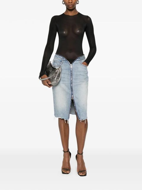 Alexander Wang zip raw-hem skirt - Blue - zdjęcie produktu nr 2