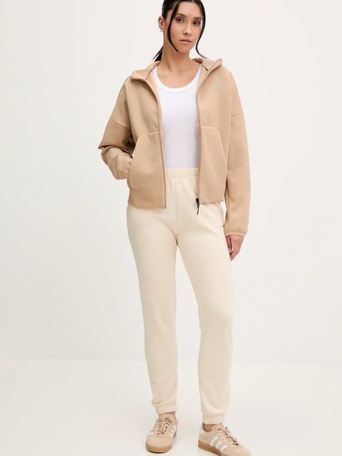 adidas bluza x Z.N.E damska kolor beżowy z kapturem wzorzysta JY5970 - zdjęcie produktu nr 2