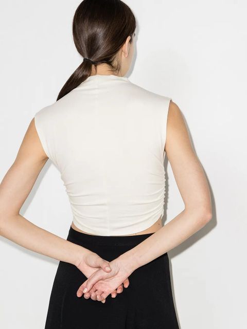 Reformation Lindy organic cotton crop top - Neutrals - zdjęcie produktu nr 2