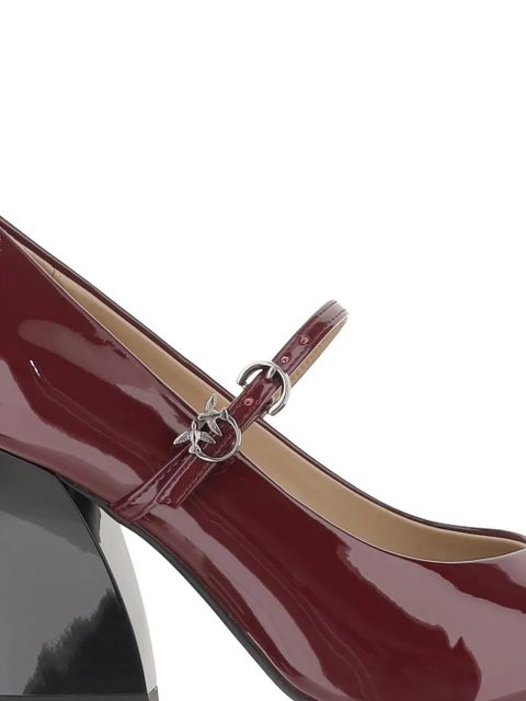 PINKO 80MM patent leather ankle-strap pumps - Red