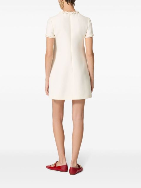 Valentino Garavani Crepe Couture braid-embellished minidress - White