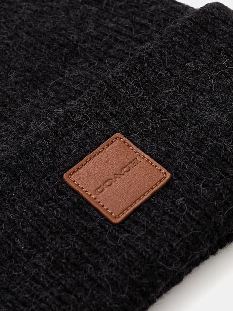 Coach czapka z dodatkiem wełny kolor czarny 29CU825 - zdjęcie produktu nr 2