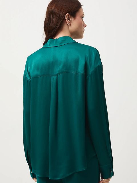 Medicine koszula damska kolor zielony relaxed z kołnierzykiem klasycznym