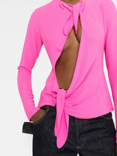 The Attico Zelda tie-front blouse - Pink