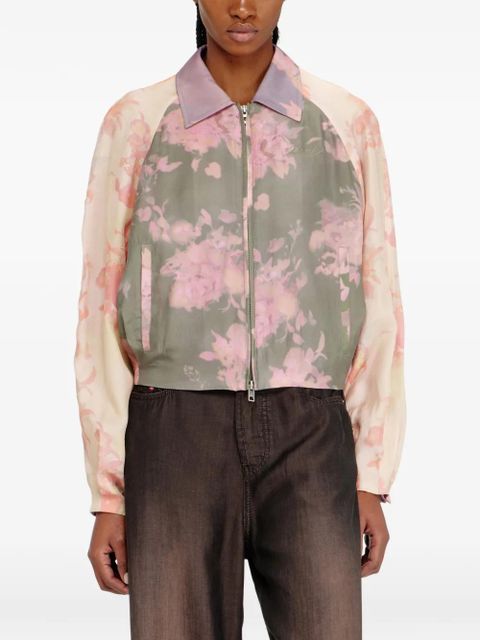 Diesel floral-print bomber jacket - Neutrals