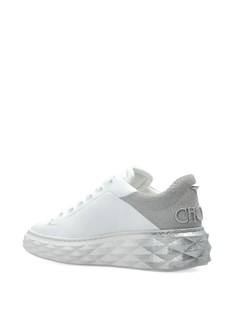 Jimmy Choo Diamond Maxi leather low-top sneakers - White