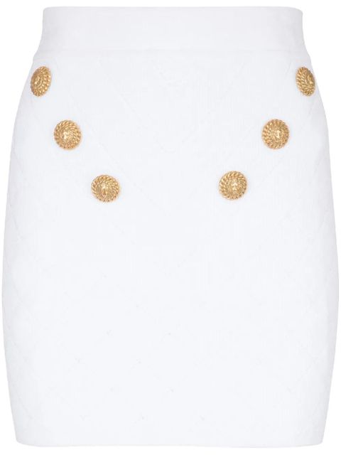 Balmain 6-Button fine-knit mini skirt - White - zdjęcie produktu nr 1