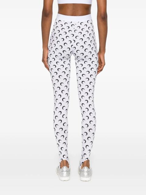 Marine Serre crescent moon-print leggings - White