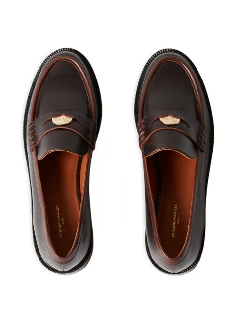 Claudie Pierlot leather penny loafers - Brown