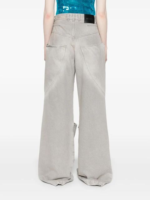 The Attico high-rise wide-leg jeans - Grey