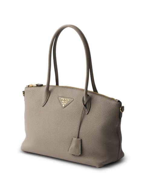 Prada large leather tote bag - Grey