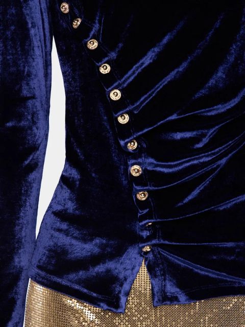 Rabanne draped velvet top - Blue