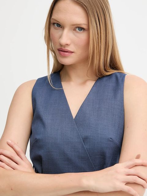 Sandro Ferrone kamizelka kolor granatowy niezapinana S23XBEBAFATA