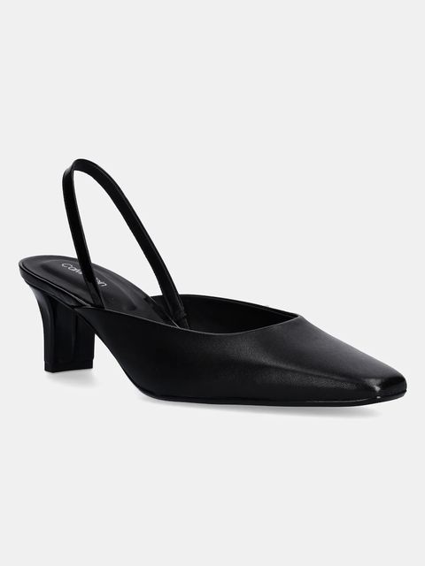 Calvin Klein czółenka skórzane HEEL SLING PUMP 50 - LTH - zdjęcie produktu nr 1