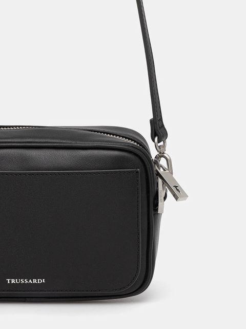 Trussardi torebka skórzana kolor czarny Z646E006027N