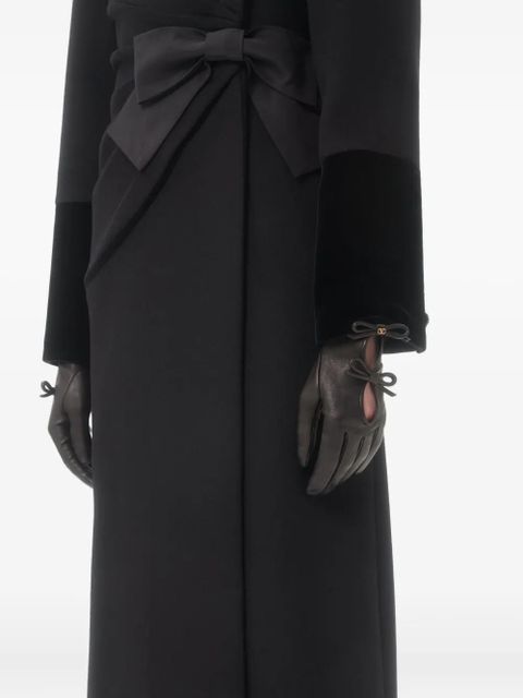 Valentino Garavani bow-embellished leather gloves - Black