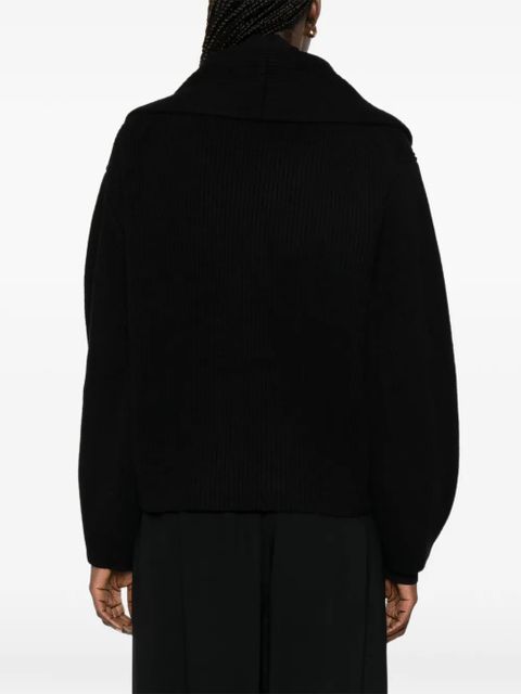 TOTEME button-fastening shawl-lapel cardigan - Black