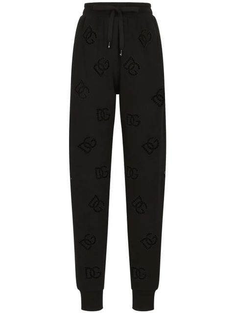 Dolce & Gabbana logo-embroidered drawstring-waistband track pants - Black - zdjęcie produktu nr 1
