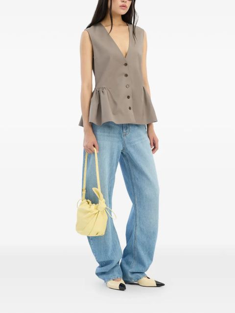 ROTATE BIRGER CHRISTENSEN buttoned peplum gilet - Brown - zdjęcie produktu nr 2