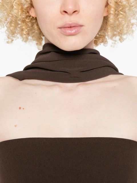 Solace London Martine strapless midi dress - Brown