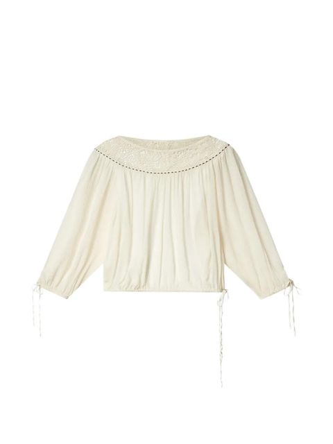 ISABEL MARANT Nelida balloon-sleeve blouse - Neutrals - zdjęcie produktu nr 1