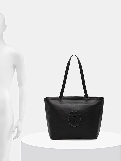 Trussardi torebka skórzana kolor czarny Z644E006025N