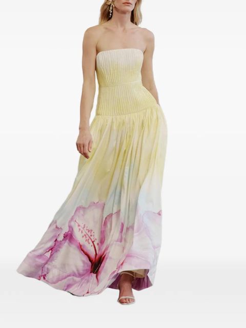 Aje floral-print strapless maxi dress - Yellow - zdjęcie produktu nr 2