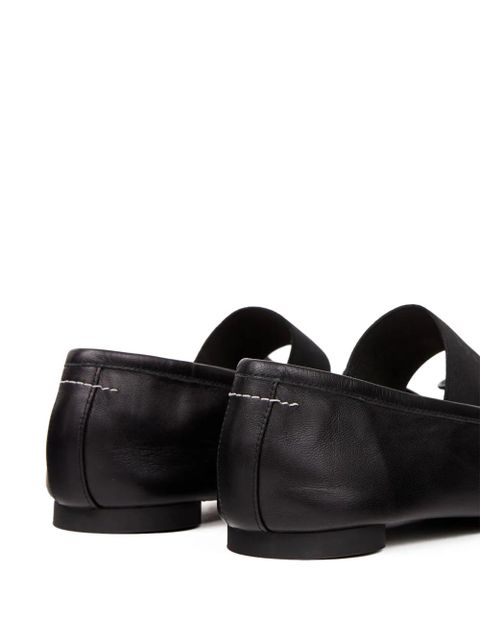 MM6 Maison Margiela Anatomic Numbers-motif leather ballerinas - Black