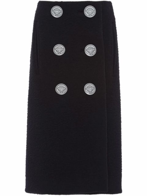 Prada button-detail midi skirt - Black - zdjęcie produktu nr 1