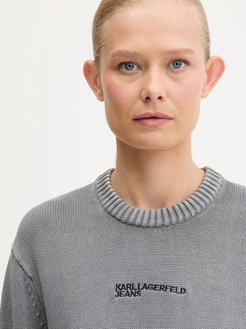 Karl Lagerfeld Jeans sweter bawełniany damski kolor szary A3W18037