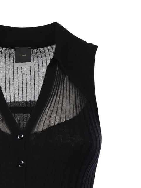 PINKO ribbed buttoned tank top - Black