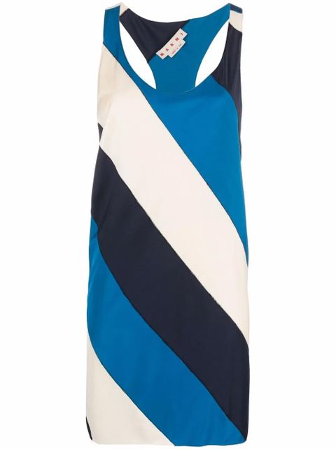 Marni diagonal-stripe sleeveless dress - Blue - zdjęcie produktu nr 1