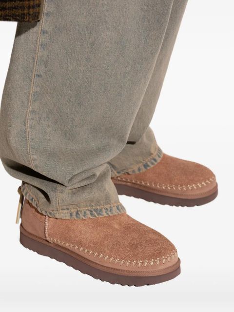 UGG mini Biarritz suede-leather stitched boots - Brown