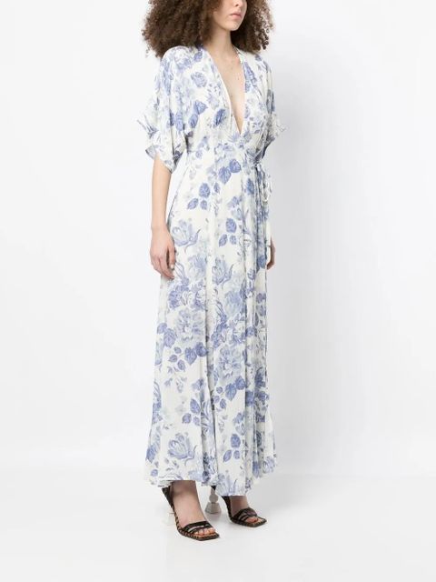 Reformation Winslow draped wrap dress - White