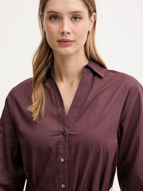 Karl Lagerfeld sukienka bawełniana kolor bordowy mini prosta A2W46075