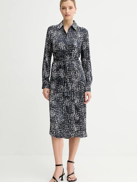 Calvin Klein sukienka kolor czarny midi rozkloszowana LV044C060G - zdjęcie produktu nr 1