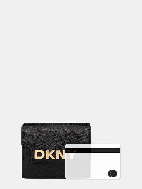 Dkny portfel skórzany damski kolor czarny R52ZKM22
