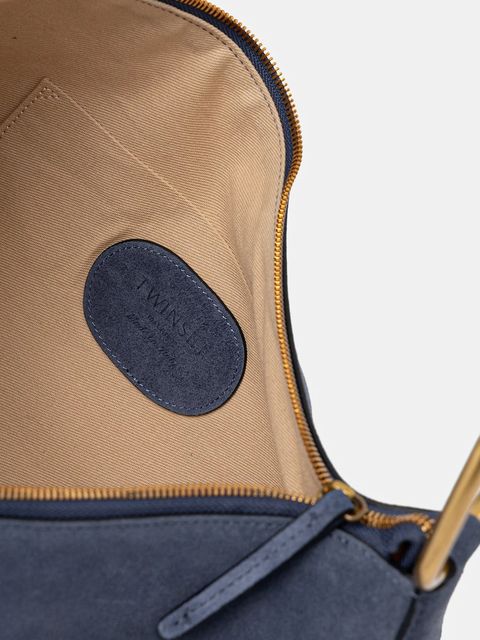 Twinset torebka zamszowa kolor granatowy 261TB7086