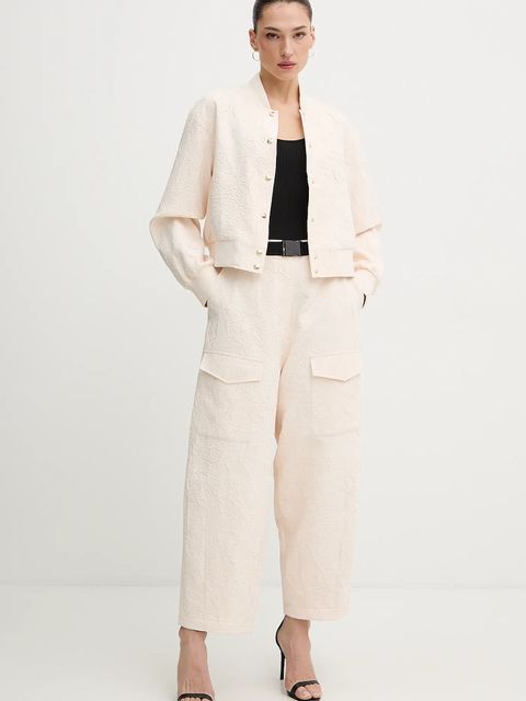 Liu Jo kurtka bomber kolor beżowy przejściowa oversize TA6178 TS118 - zdjęcie produktu nr 2