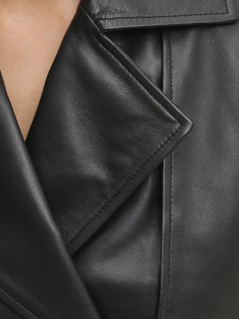 Answear.LAB kurtka skórzana kolor czarny przejściowa