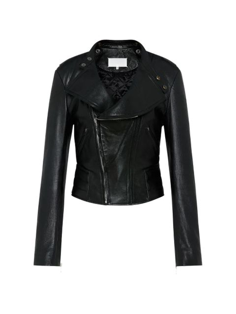 Maison Margiela folded collar leather jacket - Black - zdjęcie produktu nr 1