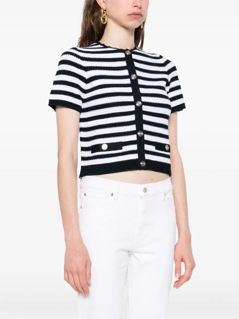 Maje cropped crochet cardigan - White