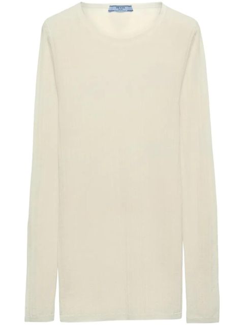 Prada crew-neck silk jumper - Green - zdjęcie produktu nr 1