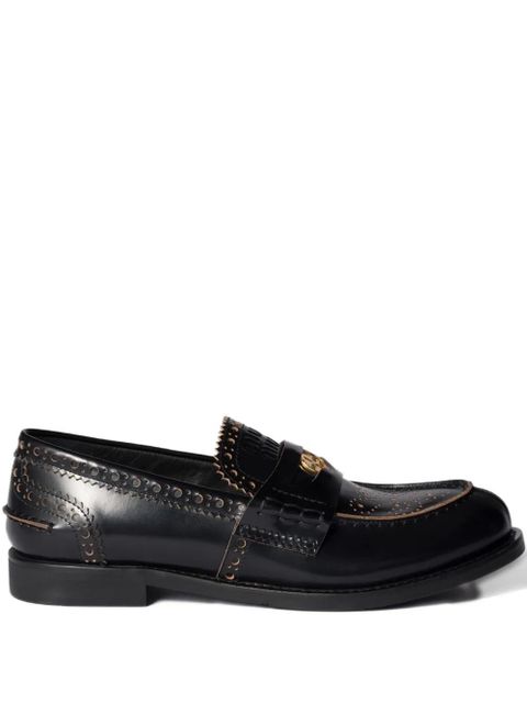 Miu Miu perforated coin-detail loafers - Black - zdjęcie produktu nr 1