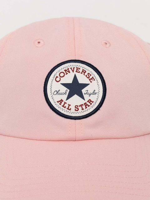 Converse czapka z daszkiem kolor różowy z aplikacją