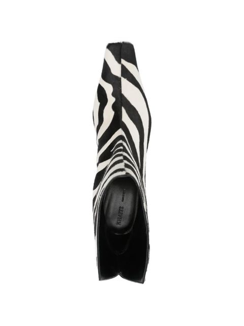 KHAITE Ona zebra-pattern ankle boots - White