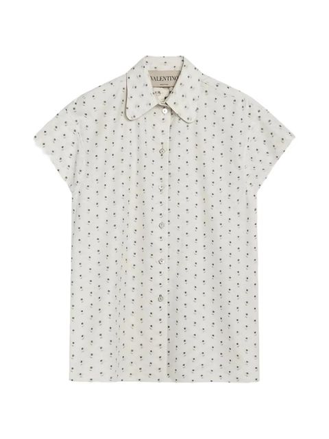 Valentino Garavani button-up collared cotton shirt - White - zdjęcie produktu nr 1
