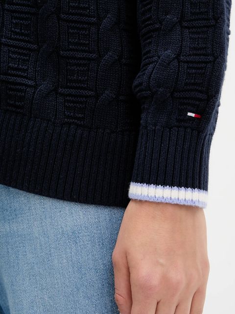 Tommy Jeans kardigan bawełniany damski kolor granatowy lekki DW0DW21681