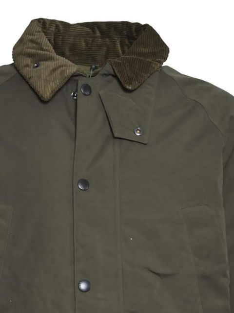 Barbour corduroy-collar single-breasted coat - Green